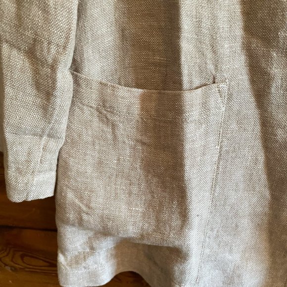 Rachel Zoe Women's Tan Linen Oversized Boyfriend Blazer Size Large - Picture 5 of 7